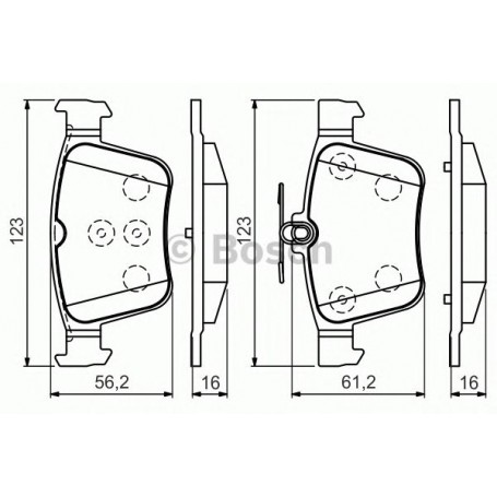 PASTIGLIE FRENO POSTERIORI VW GOLF ALLTRACK-GOLF VII DISP BOSCH 0986494658 POSIZ.ORIGINALE