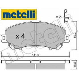 PASTIGLIE FRENO ANTERIORI NISSAN QASHQAI-X-TRAIL-RENAULT KADJAR-KOLEOS METELLI 22-1010-0 POSIZ.ORIGINALE
