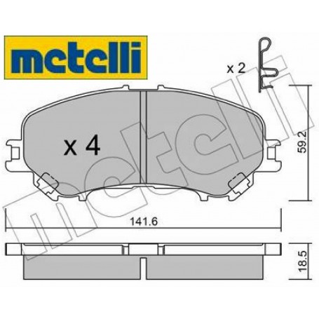 PASTIGLIE FRENO ANTERIORI NISSAN QASHQAI-X-TRAIL-RENAULT KADJAR-KOLEOS METELLI 22-1010-0 POSIZ.ORIGINALE