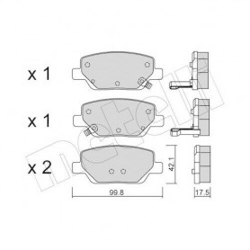 PASTIGLIE FRENO POSTERIORI FIAT TIPO DISP METELLI 22-1104-0 POSIZ.ORIGINALE