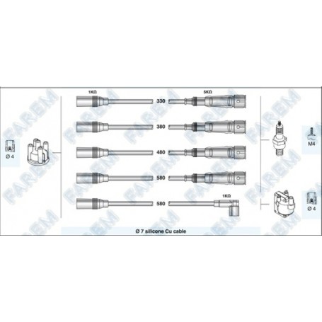 CAVI ACCENSIONE CANDELA GOLF PRIMA SEREI 1300-1600 MECRA 07.5172/V CASSA 273/A