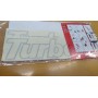 COPPIA SCRITTE ADESIVE FIAT UNO TURBO DIESEL COLORE ARGENTO CASSA 308/A