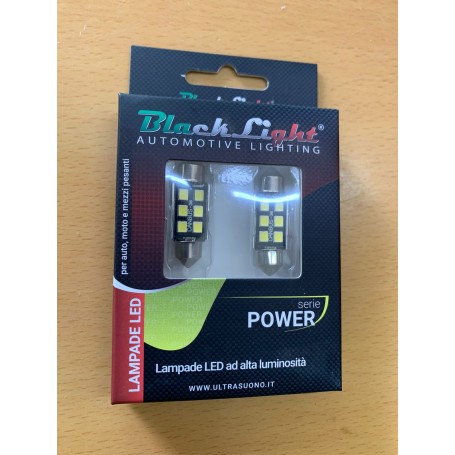 COPPIA LAMPADE LED BLACKLIGHT SILURO 36MM 12V