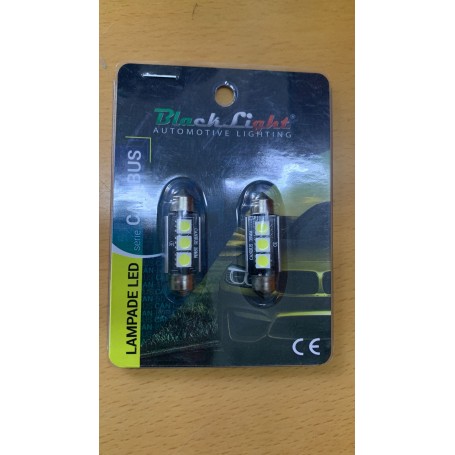 COPPIA LAMPADE LED BLACKLIGHT CAN-BUS SILURO 12V 39MM 3XLED 5050