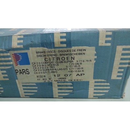 COPPIA DISCHI FRENO POSTERIORI CITROEN CX 1°SERIE 2°SERIE / 5489362 - 5489362D - 95661850 - CASSA 319/B
