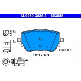 603885 - SERIE PATTINI FRENO POSTERIORI MERCEDES CLASSE A W177 - CLA X118 - GLA H247 ECC. DISP. ATE