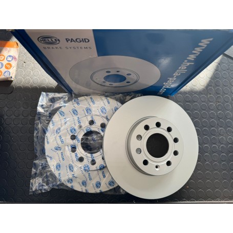 COPPIA DISCHI FRENO ANTERIORI AUDI A3 - Q2 - SEAT/CUPRA LEON - VW GOLF VI - VII - VIII DISP. HELLA PAGID SCAFF. 333