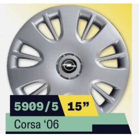 5909/5 - SET Kit serie 4 copricerchi coppe ruota 15" per Opel VECTRA C cod