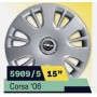 5909/5 - SET Kit serie 4 copricerchi coppe ruota 15" per Opel VECTRA C cod