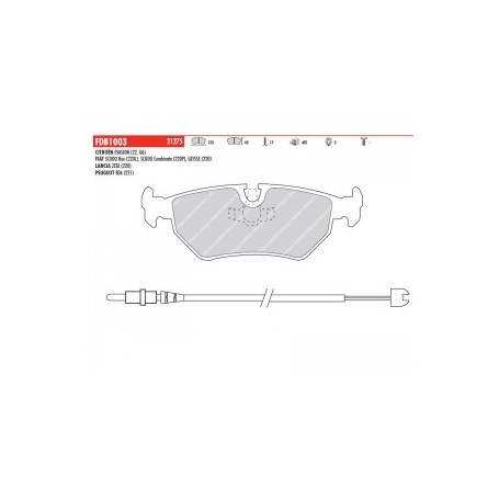PASTIGLIE FRENO POSTERIORI FIAT ULISSE 