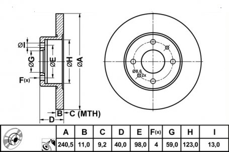 5031 - COPPIA DISCHI FRENO FIAT PUNTO ECC. FERODO