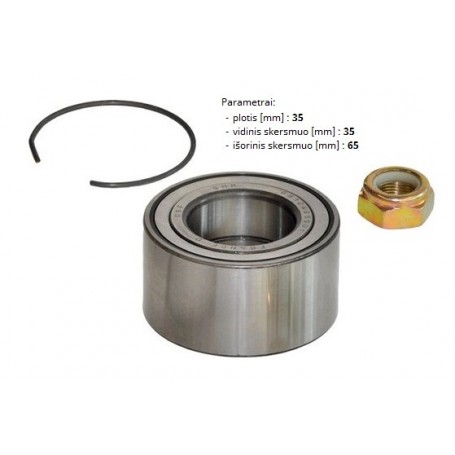 KIT CUSCINETTO RUOTA RENAULT CLIO I - CLIO II MISURE 35X35X65