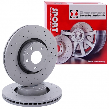 V981 COPPIA DISCHI FRENO ANTERIORE AUDI A4 - A5 ZIMMERMANN 100333052 VENTILATO E FORATO